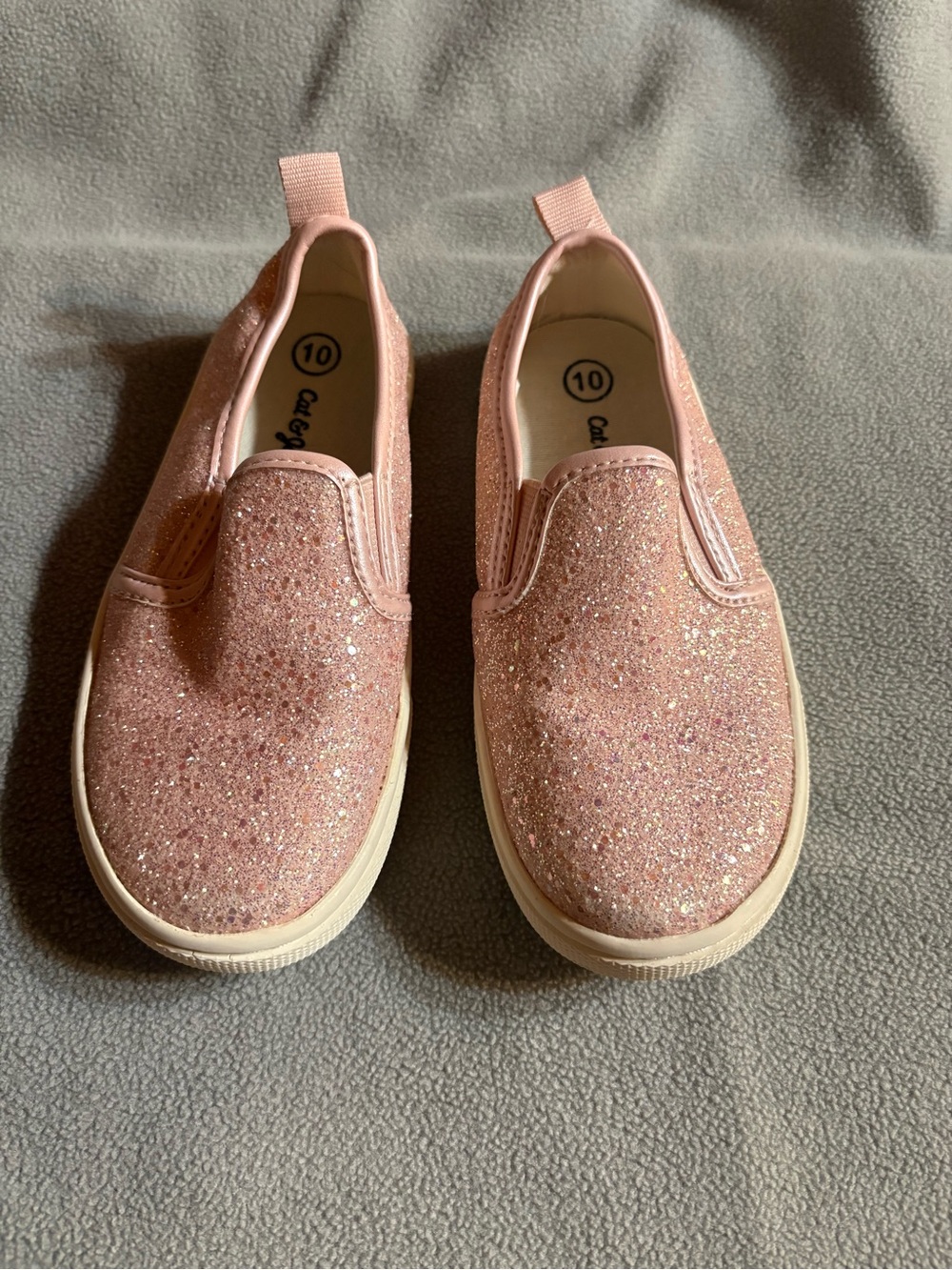 Cat & Jack Pink Glitter Slip-On Sneakers for Kids